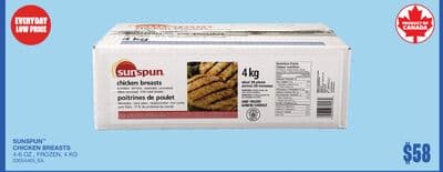 SUNSPUN™ CHICKEN BREASTS, 4 KG