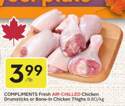 Fresh AIR-CHILLED Chicken Drumsticks or Bone-In Chicken Thighs