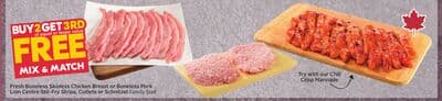 Fresh Boneless Skinless Chicken Breast or Boneless Pork