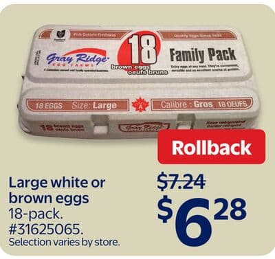 Large white or brown eggs