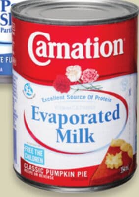 Carnation partly skimmed or evaporated milk