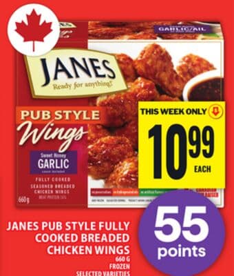 JANES PUB STYLE FULLY COOKED BREADED CHICKEN WINGS
