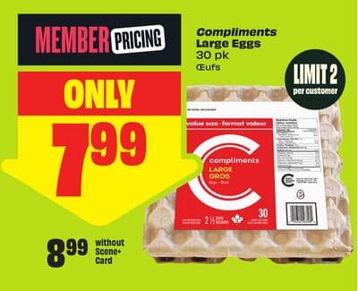 Compliments Large Eggs 30 pk
