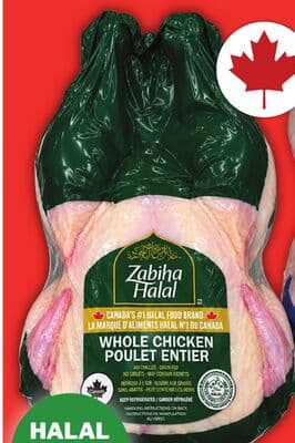 FRESH FROM THE FARM OR ZABIHA HALAL WHOLE CHICKEN