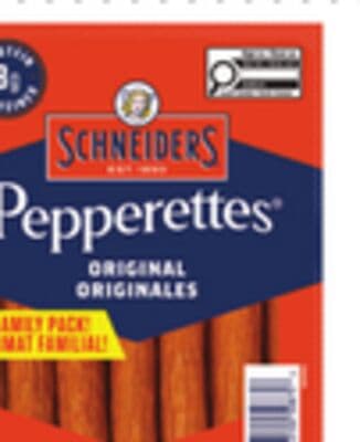 SCHNEIDERS PEPPERETTES, LILYDALE TURKEY, CHICKEN STRIPS OR SELECTION FAMILY DELI PACK