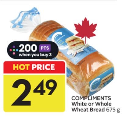 COMPLIMENTS White or Whole Wheat Bread