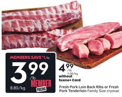 Fresh Pork Loin Back Ribs or Fresh Pork Tenderloin