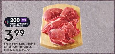 Fresh Pork Loin Rib and Sirloin Combo Chops