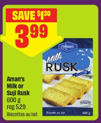 Aman's Milk or Suji Rusk 600 g