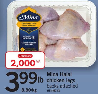 MINA HALAL CHICKEN LEGS BACKS ATTACHED