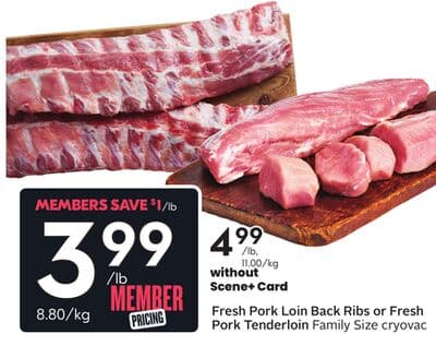 Fresh Pork Loin Back Ribs or Fresh Pork Tenderloin